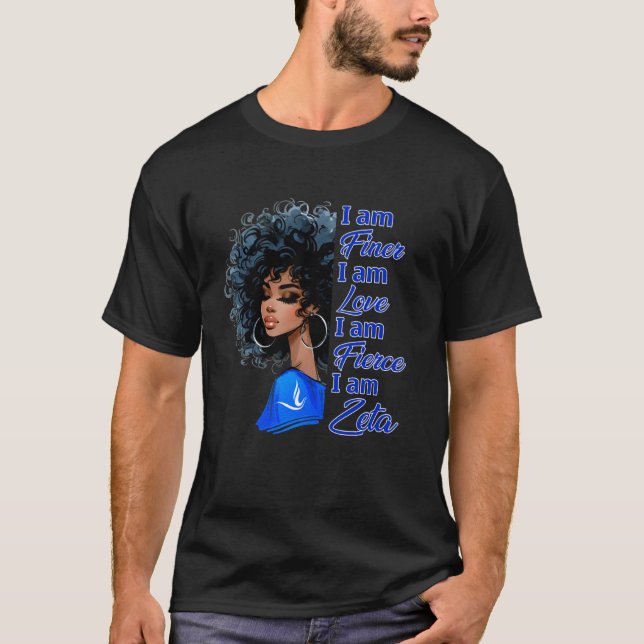 Zeta Phi Beta Sorority Sisterown HBCU Black Girl T Shirt (Framsida)