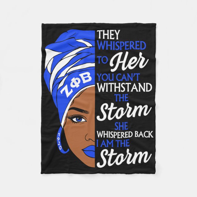Zeta Phi Beta Sorority Svarta Kvinnor Stolthet Mel Fleecefilt (Framsidan)