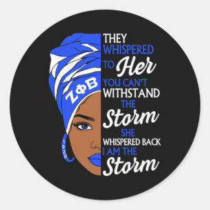 Zeta Phi Beta Sorority Svarta Kvinnor Stolthet Mel Runt Klistermärke