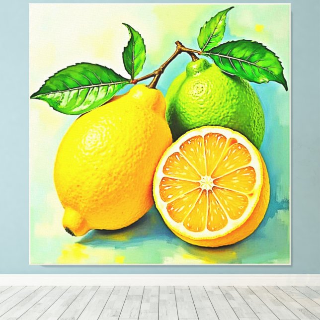 Zety Citrus Burst of Sunshine Design Canvastryck (Insitu (trägolv))