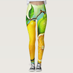 Zety Citrus Burst of Sunshine Design Leggings