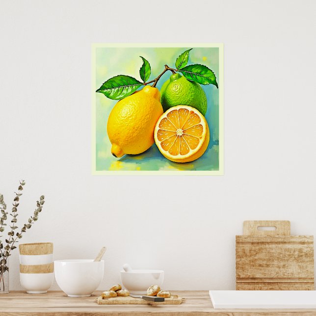 Zety Citrus Burst of Sunshine Design Poster (Kök)