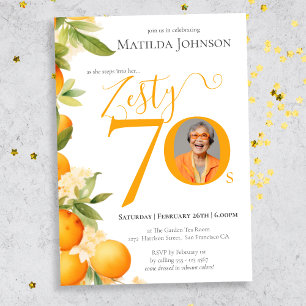 Zety Orange Photo 70:e Födelsedagsfesten Inbjudningar
