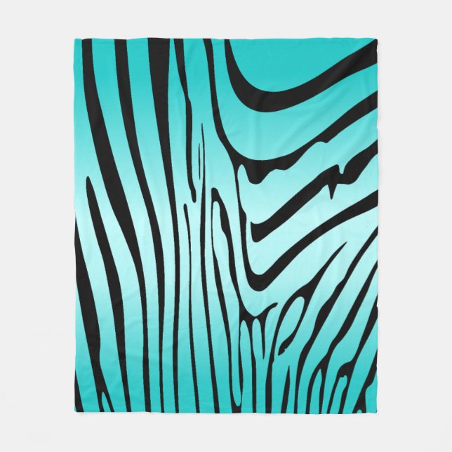 Zety Zebra Cyan Fleecefilt (Framsidan)