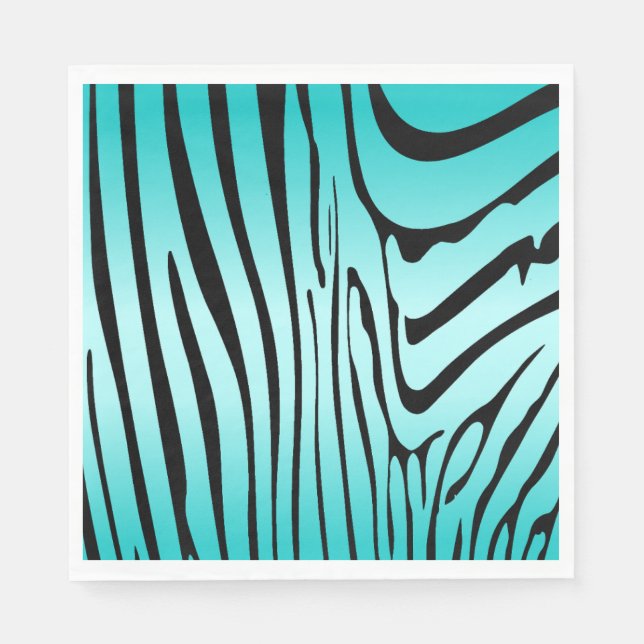 Zety Zebra Cyan Pappersservett (Framsidan)