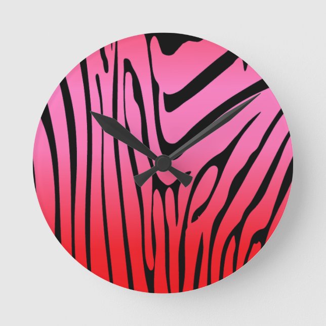 Zety Zebra Red Rund Klocka (Framsida)
