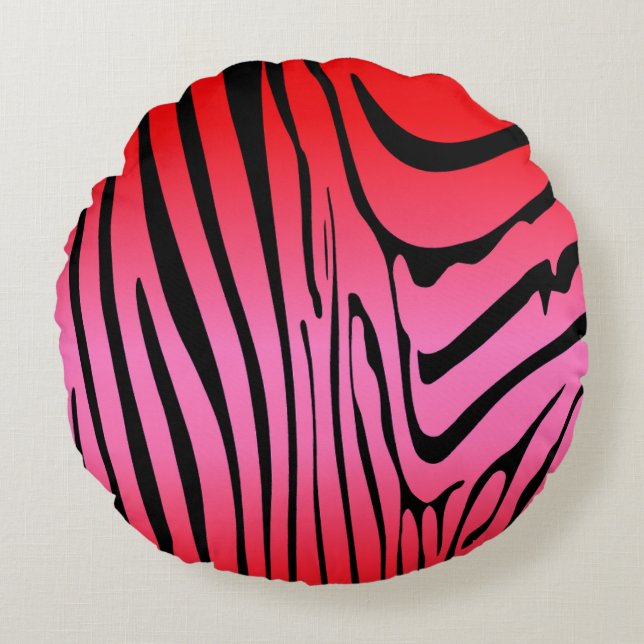 Zety Zebra Red Rund Kudde (Framsidan)