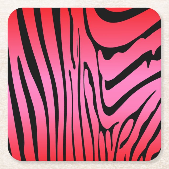 Zety Zebra Red Underlägg Papper Kvadrat (Framsidan)