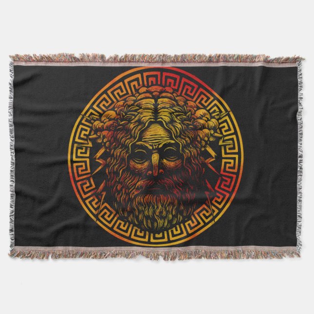 Zeus antika sköld konsttryck filt (Framsidan)
