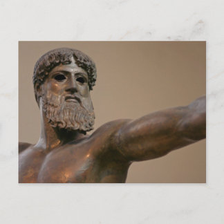Zeus bronze-statyn i Aten Grekland Vykort