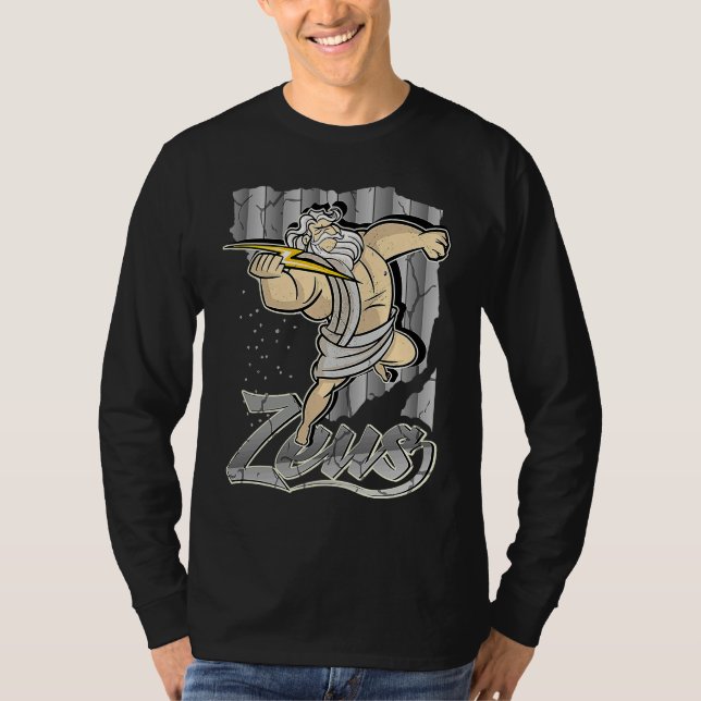 Zeus Greek God Hero Costume Training God of War T Shirt (Framsida)