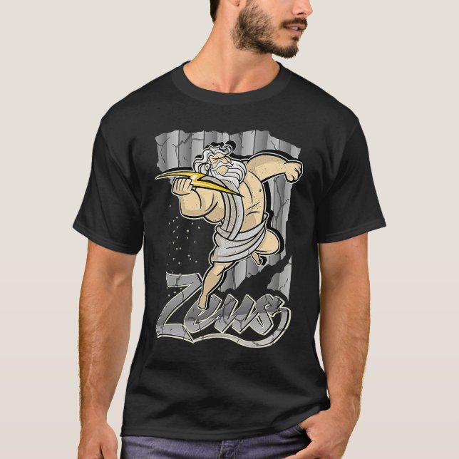 Zeus Greek God Hero Costume Training God of War T Shirt (Framsida)