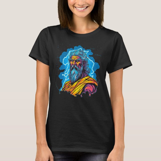 Zeus Greek Mythology God of all Gods T Shirt (Framsida)