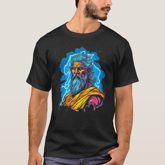 Zeus Greek Mythology God of all Gods T Shirt (Framsida)
