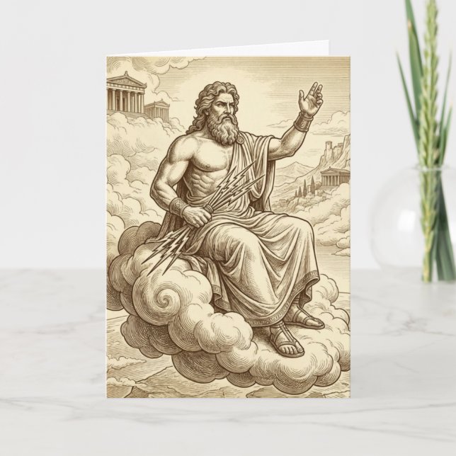 Zeus Grekisk Mytologi Grattiskort Kort (Framsida)