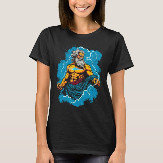 Zeus grekiska mythologi Gud för Olympus T Shirt (Framsida)