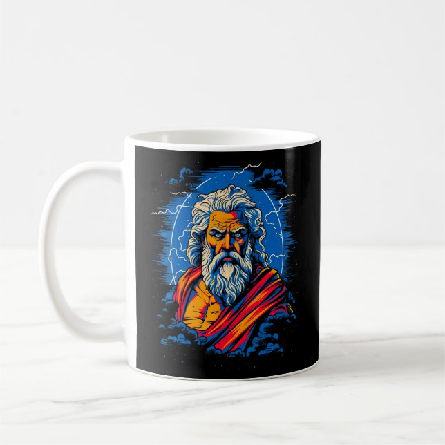Zeus grekiska Mythologigud för blixten Kaffemugg (Vänster)