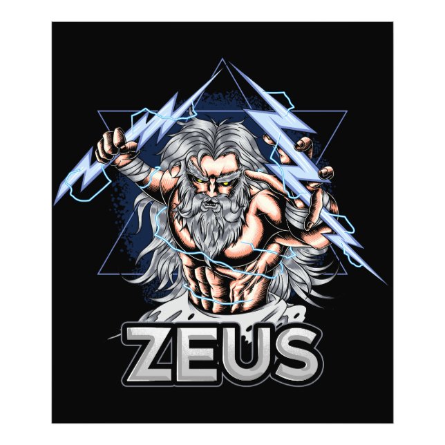 Zeus grekiska Mythology Teckning Fototryck (Framsidan)