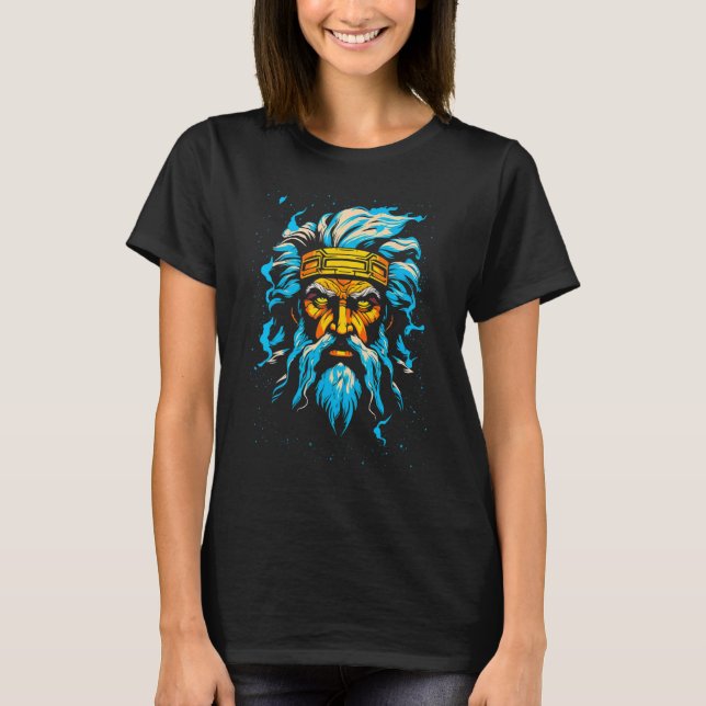 Zeus Grekiska mytologin Gud i Himlar T Shirt (Framsida)