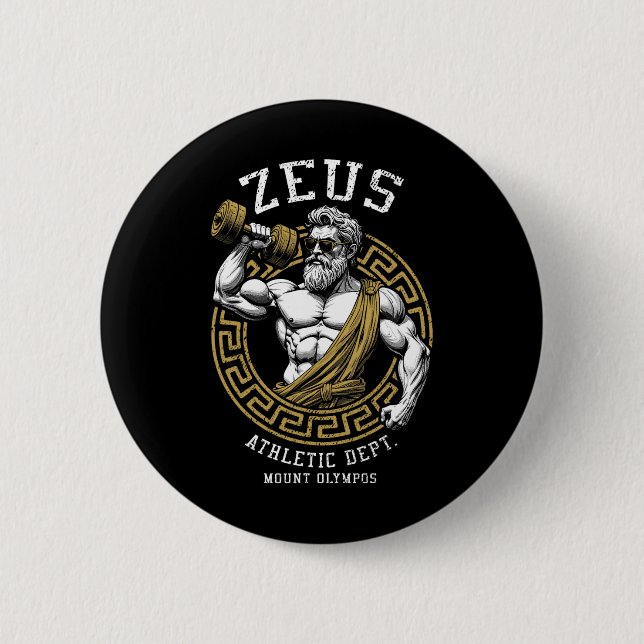 Zeus Gym Athletic Department Funny grekiska Gud Wo Knapp (Framsida)