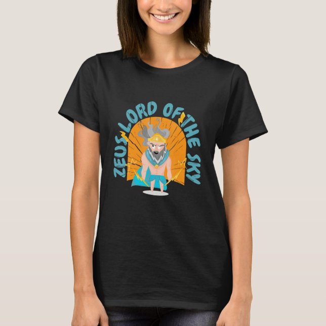 zeus herr åskgud kastar kastande t shirt (Framsida)