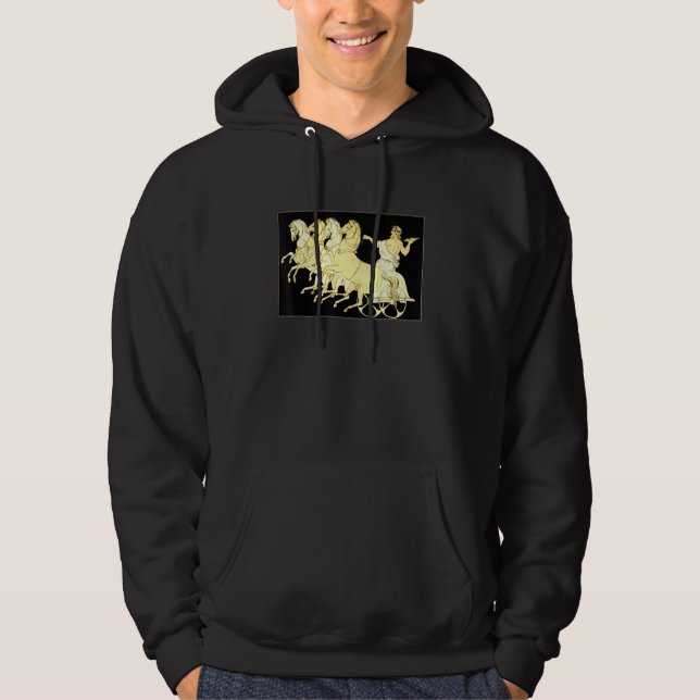 Zeus In Chariot With Thunder And Horses Hoodie (Framsida)
