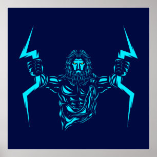 Zeus mythology pop poster