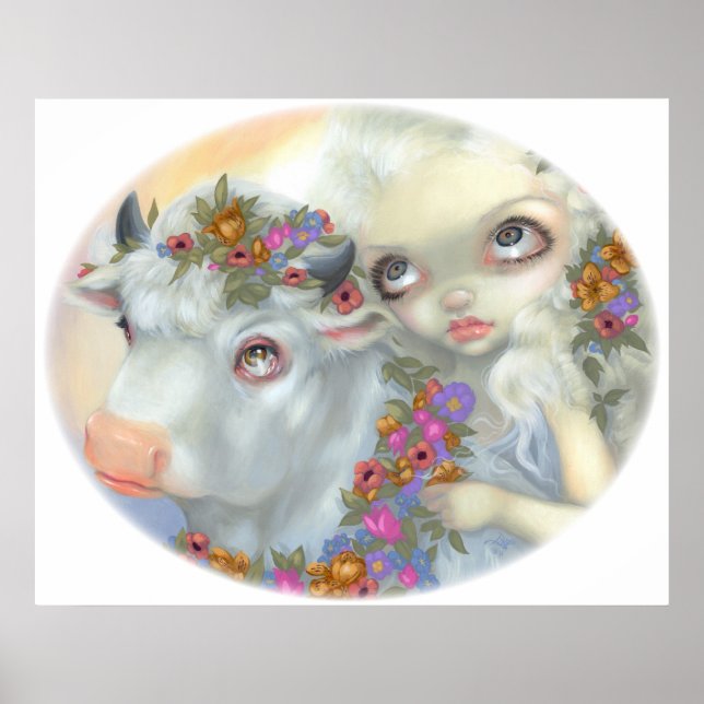 Zeus och Europa ART PRINT lowbrow mythology tjur Poster (Framsidan)