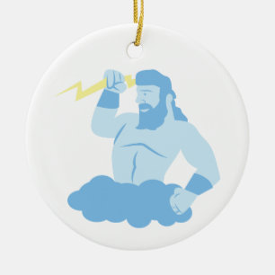 Zeus och Lystring Julgransprydnad Keramik