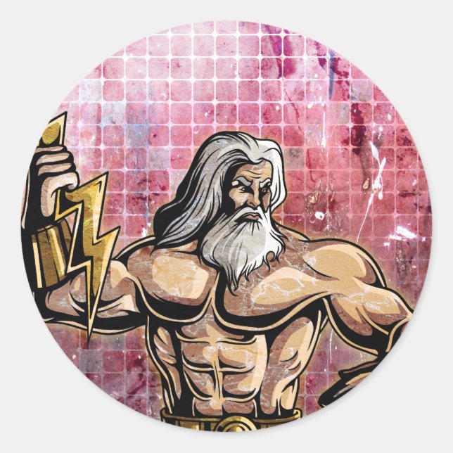 Zeus Runt Klistermärke (Framsida)