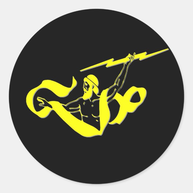 Zeus Runt Klistermärke (Framsida)