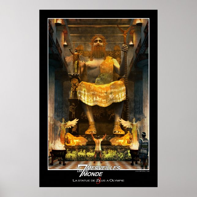 Zeus statue i Olympia Poster (Framsidan)