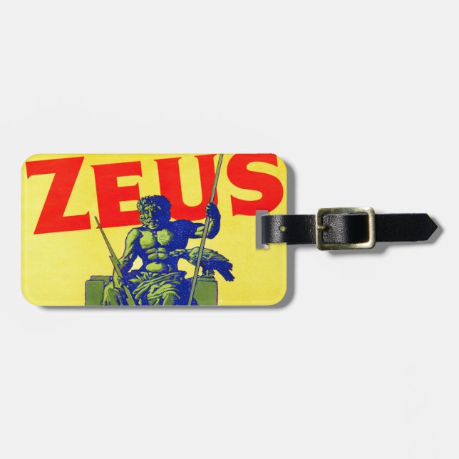 Zeus - vintage affischdesign bagagebricka (Horisontell Framsida)