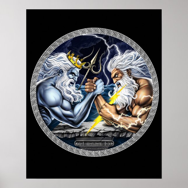 Zeus vs Poseidon Arm Wrestling Poster (Framsidan)