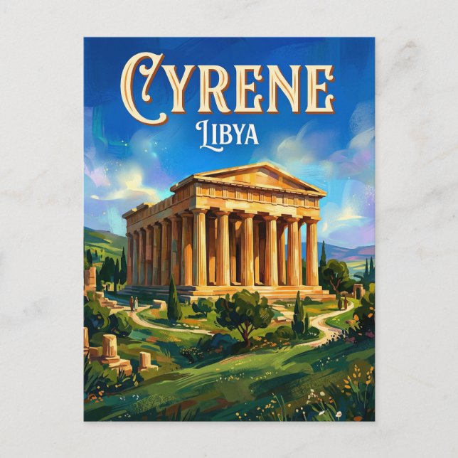 Zeustemplet, Kyrene Libyen Vykort (Framsida)