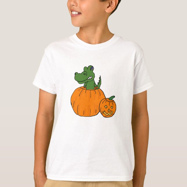 ZF-, alligator i en pumpaskjorta T-shirt (Framsida)