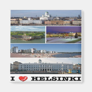 zFI005 HELSINKI "I Kärlek" Finland, Fridge Magnet