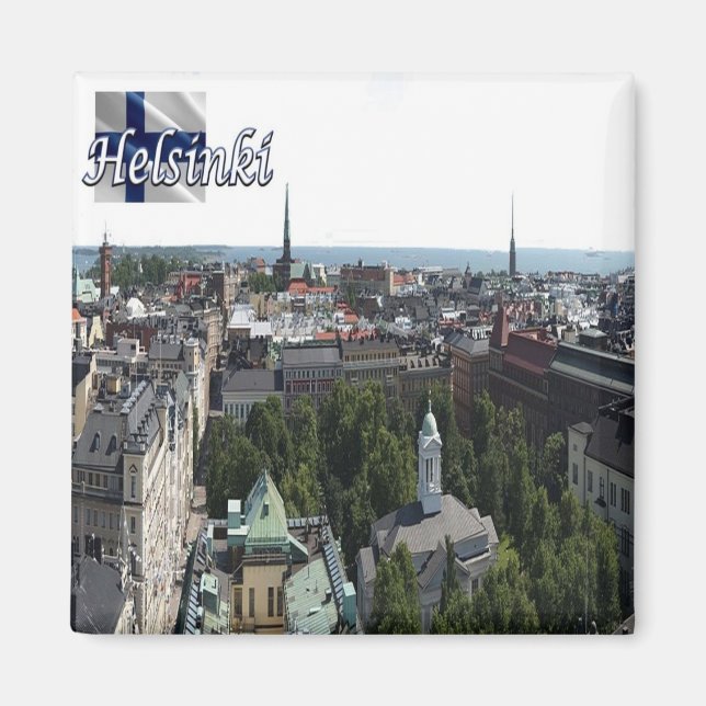 zFI006 HELSINKI panorama, Finland, Frankrike Magnet (Framsidan)