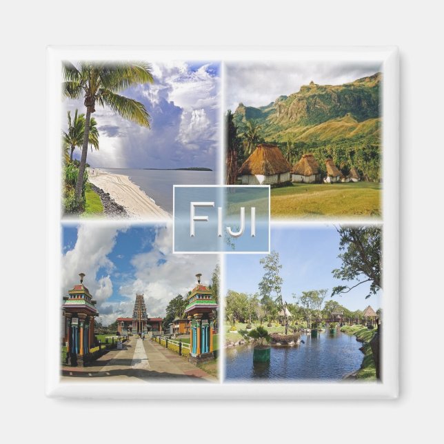 zFJ003 FIJI, Mosaic, Oceanien, Fridge Magnet (Framsidan)