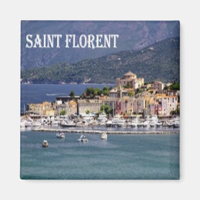 zFR009 SAINT FLORENT, Korsika, Fridge Magnet (Framsidan)