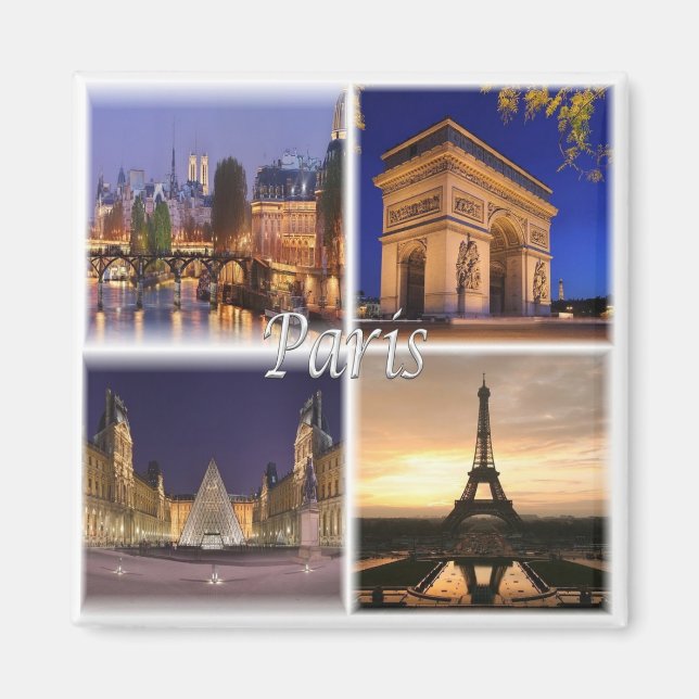 zFR030 PARIS, Frankrike, Europa, Fridge Magnet (Framsidan)