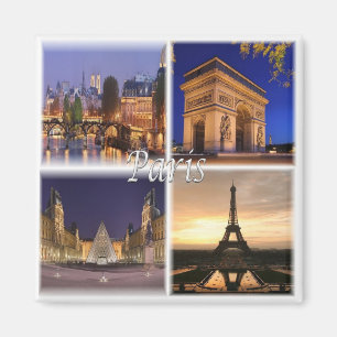 zFR030 PARIS, Frankrike, Fridge Magnet