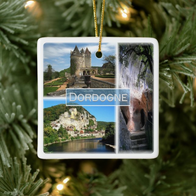 zFR033 DORDOGNE, Frankrike, Julgransprydnad Keramik (Träd)