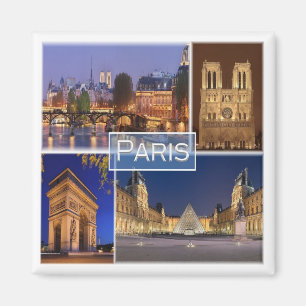 zFR034 PARIS, Frankrike, Fridge Magnet