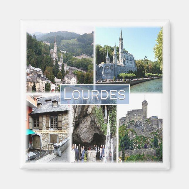 zFR038 LOURDES, Frankrike, Fridge Magnet (Framsidan)