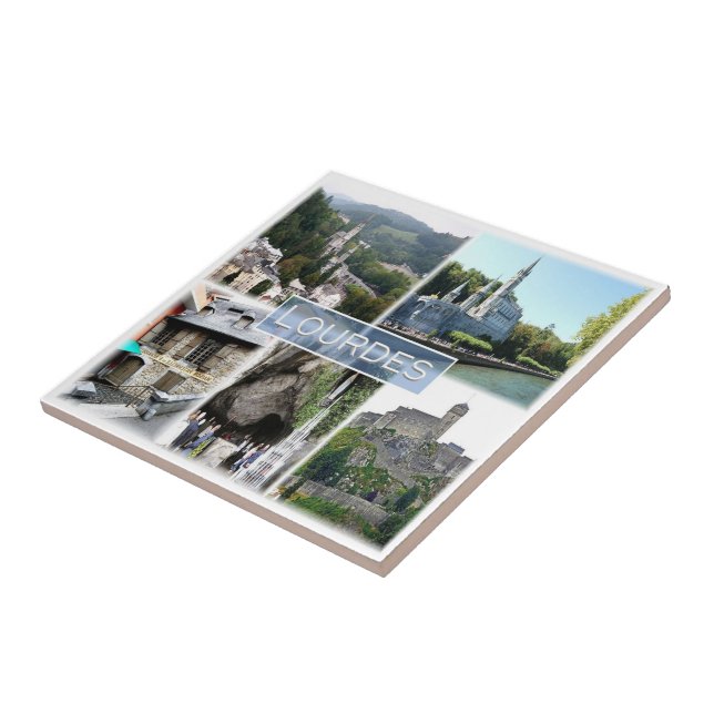 zFR038 LOURDES, Frankrike, Kakelplatta (Sidan)