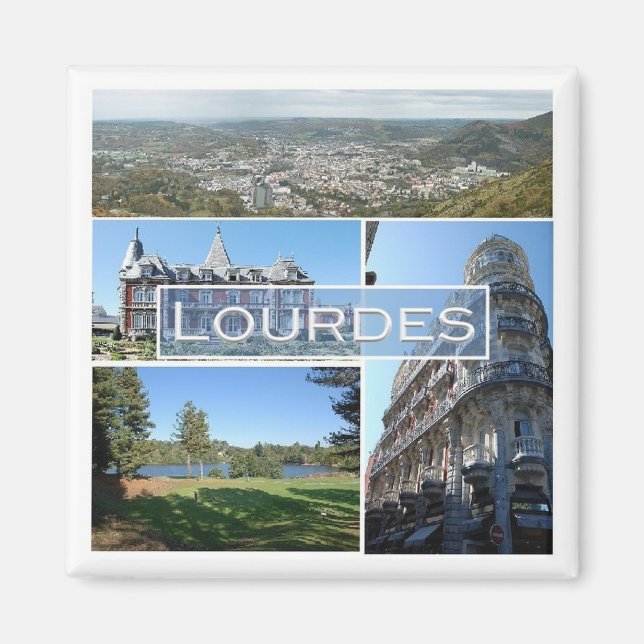 zFR039 LOURDES, Frankrike, Fridge Magnet (Framsidan)
