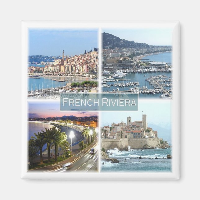 zFR040 FRANSK RIVIERA, Frankrike, Fridge Magnet (Framsidan)
