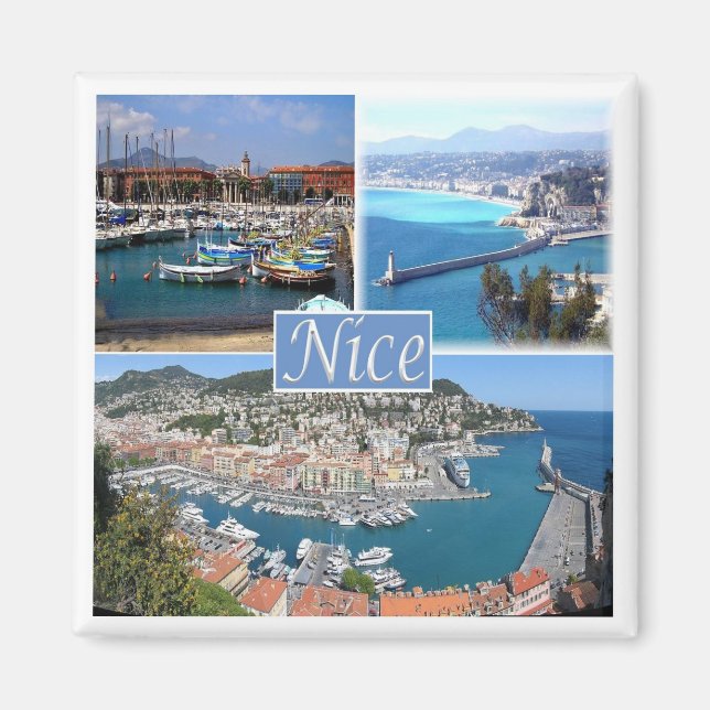 zFR044 NICE, Provence, Frankrike, Fridge Magnet (Framsidan)