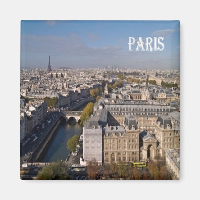 zFR054 PARIS panorama, Frankrike, Fridge Magnet (Framsidan)
